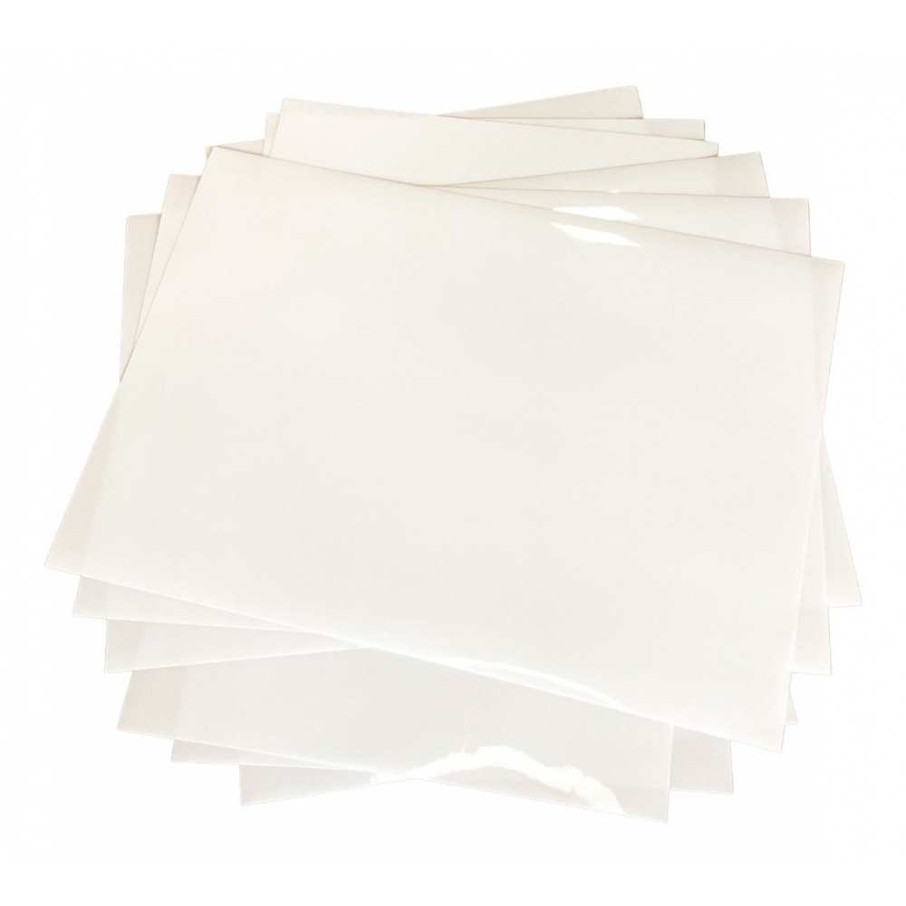 10 Folhas Papel Vinil Filme Adesivo Branco Glossy 135g A4 - Branco