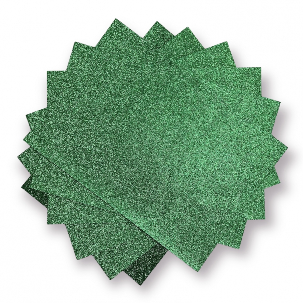Papel Glitter A4 - 180g - Verde - 5 Folhas