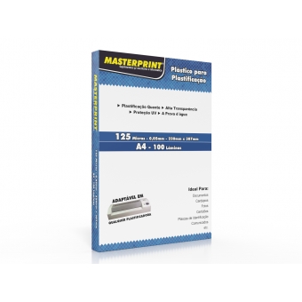 Polaseal Plástico para Plastificação A4 220x307mm 125mic 0,05mm 100pçs