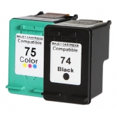 Par Cartucho De Tinta Compatível com HP 74 + 75 Para C4280 4480 J5780 5280