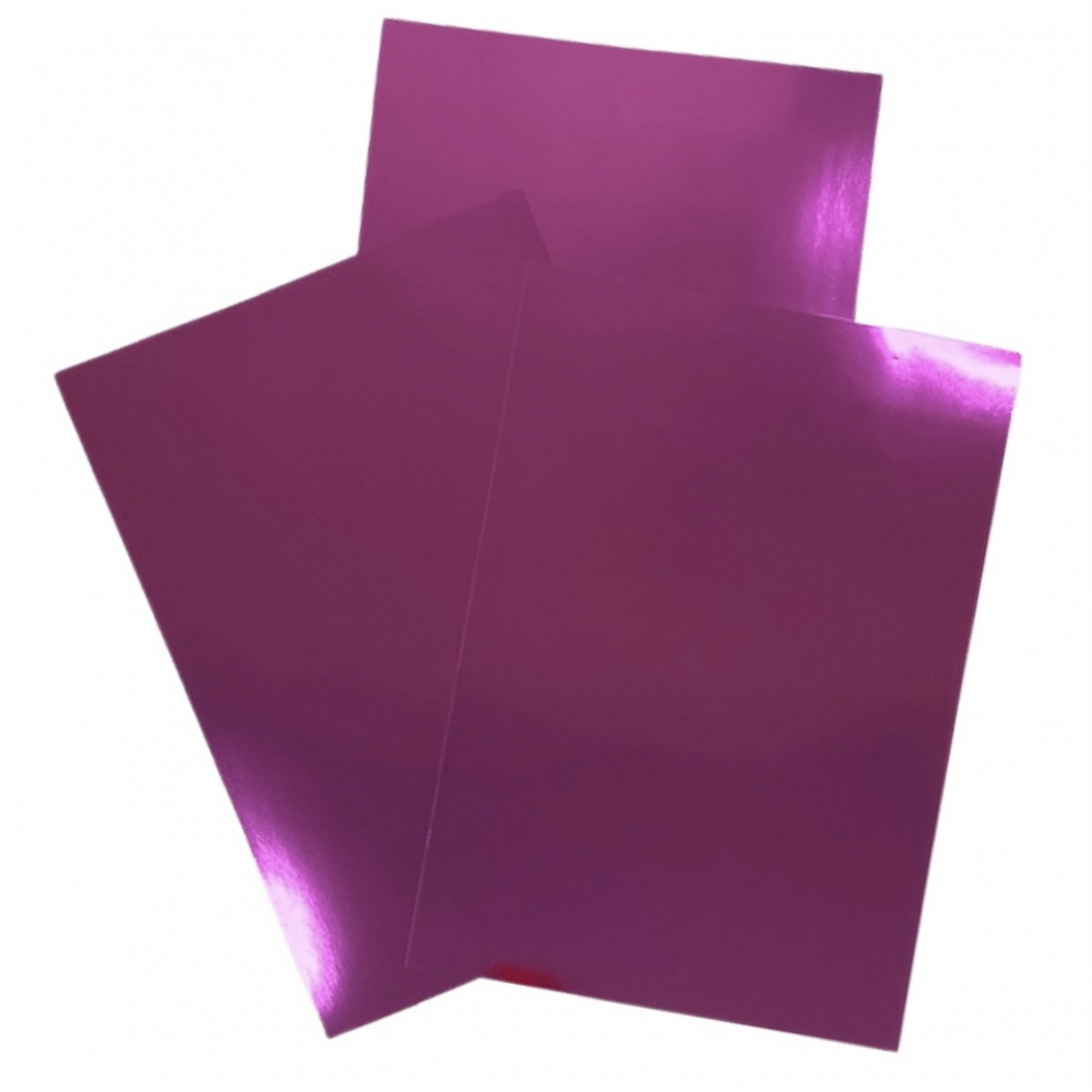 10 Folhas Papel Lamicote Laminado Fuchsia 1 Face 250g A4