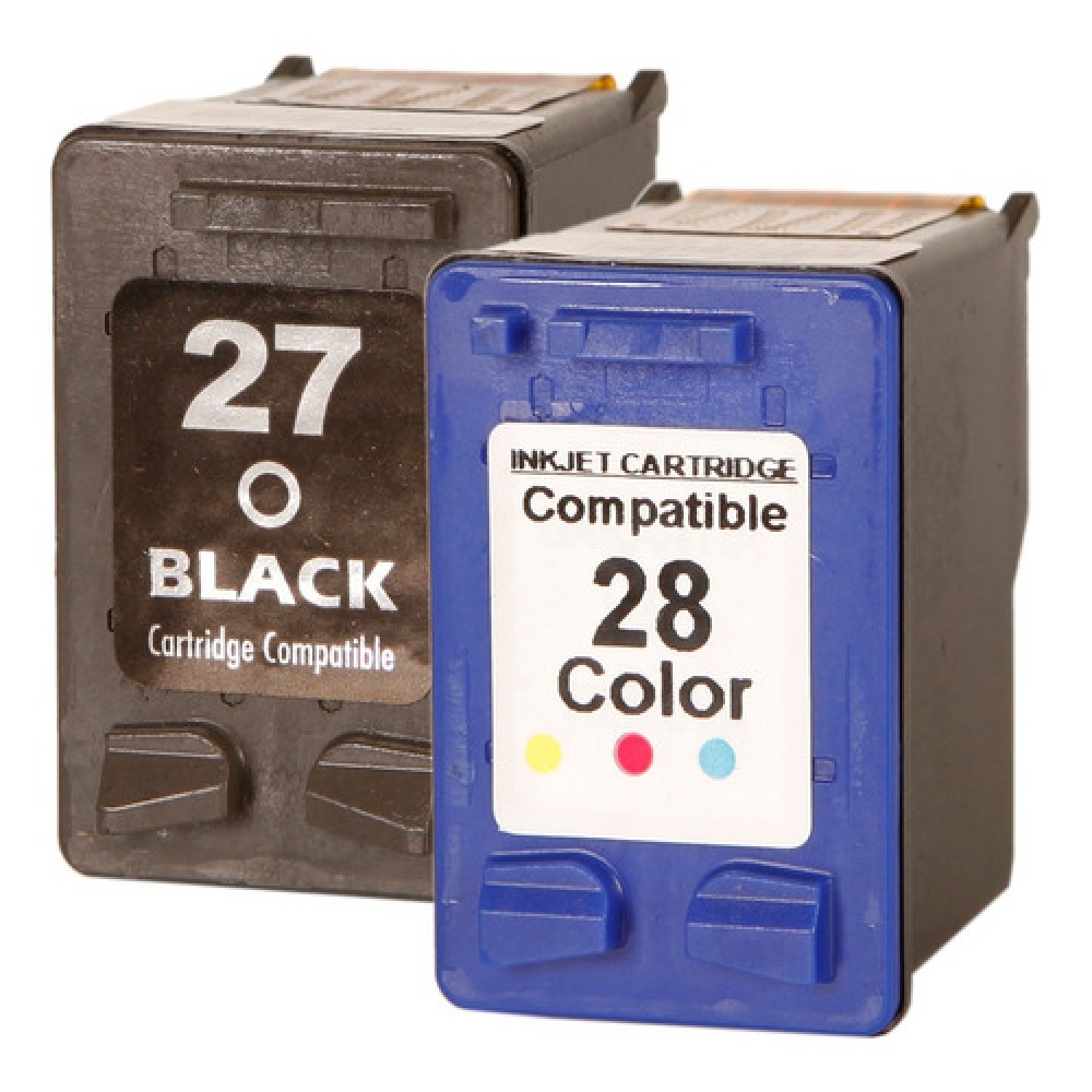 Par Cartucho Compatível com HP 27 + 28 para Psc1315 1210 2410