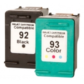 Par Cartucho Compatível com HP 92 Preto + 93 Color 1510 C3180 C4180