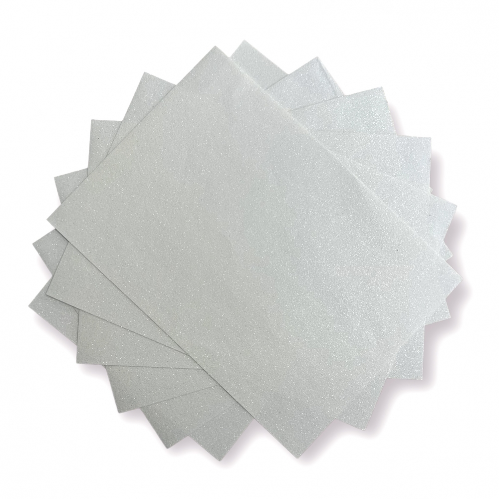 Papel Glitter A4 - 180g - Branco - 5 Folhas