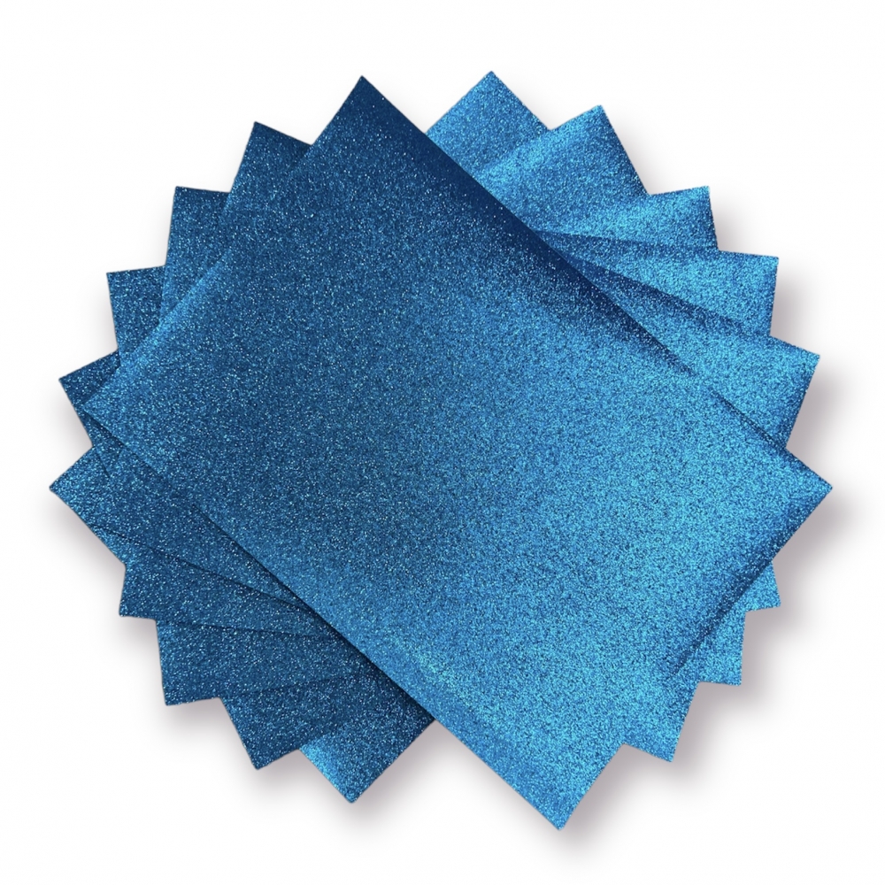 Papel Glitter A4 - 180g - Azul - 5 Folhas