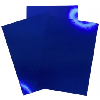 10 Folhas Papel Lamicote Laminado Azul 1 Face 180g A4