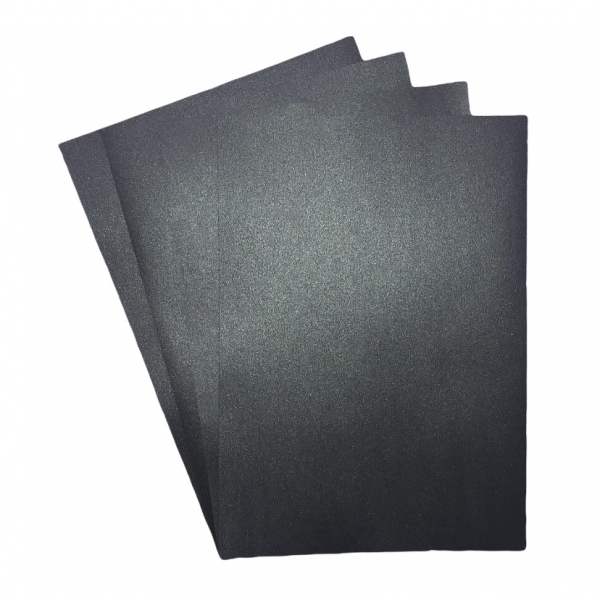 Papel Colorido Metálico Metalizado 150g A4 Preto - 15 Folhas