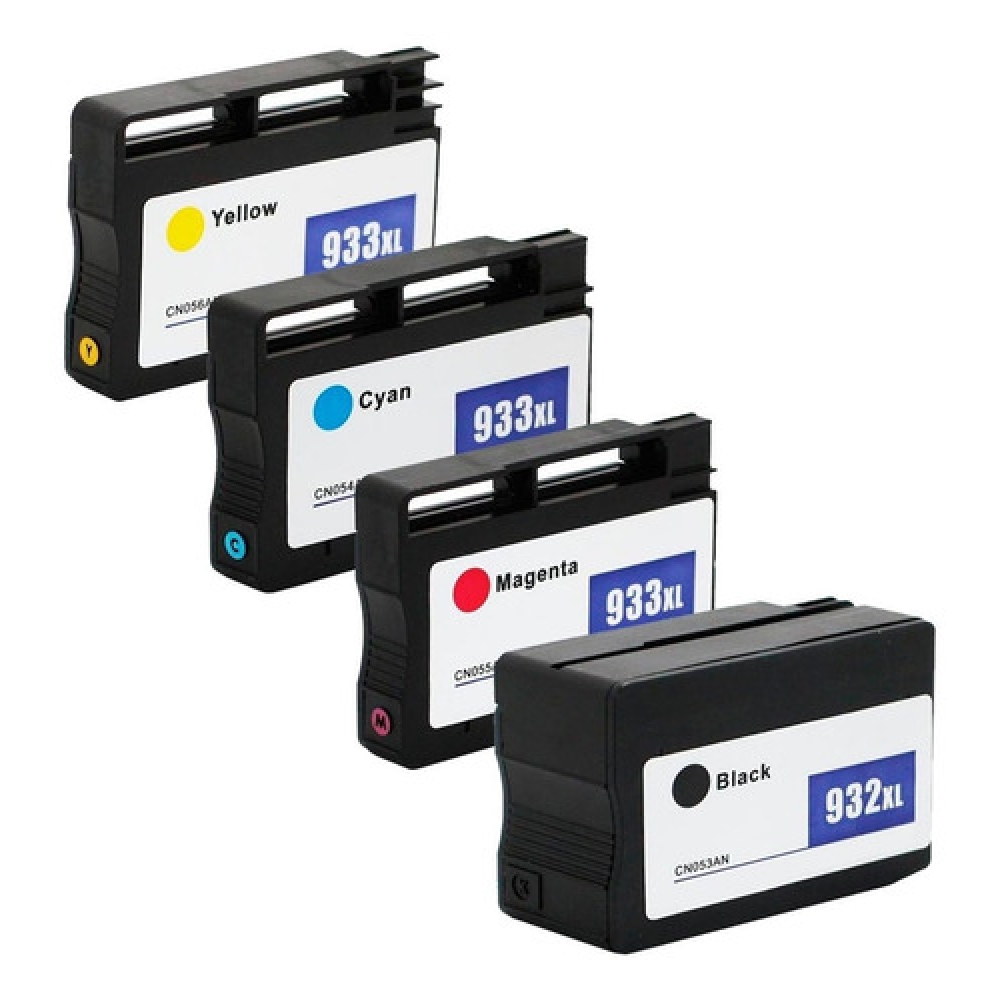 Kit 4 Cartuchos Compatível com HP 932xl 933xl Para 7110 7100 7610