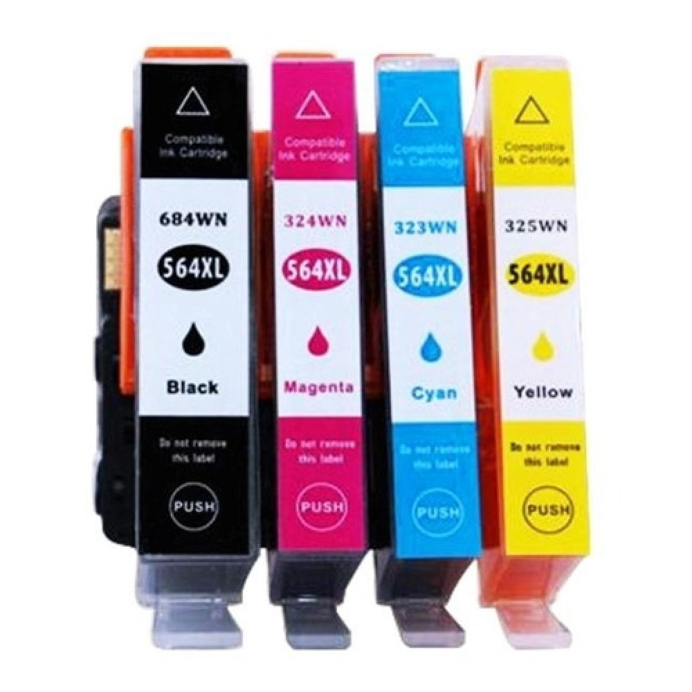Kit 4 Cartuchos Compatível com HP 564xl para 3070A 3520 3526 4620 4622 5512 5514