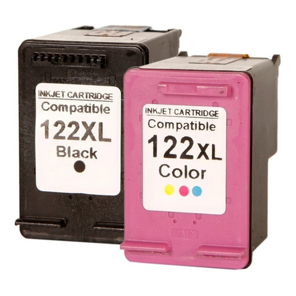 Par De Cartucho De Tinta Compatível com HP 122xl Preto + Color 2050 3050 1000
