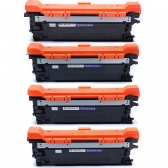 Kit 4 Toner Compatível com HP Ce250a Ce251a Ce252a Ce253a para CP3525DN CP3525N CP3525X CM3530FS