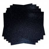Papel Glitter A4 - 180g - Preto - 5 Folhas