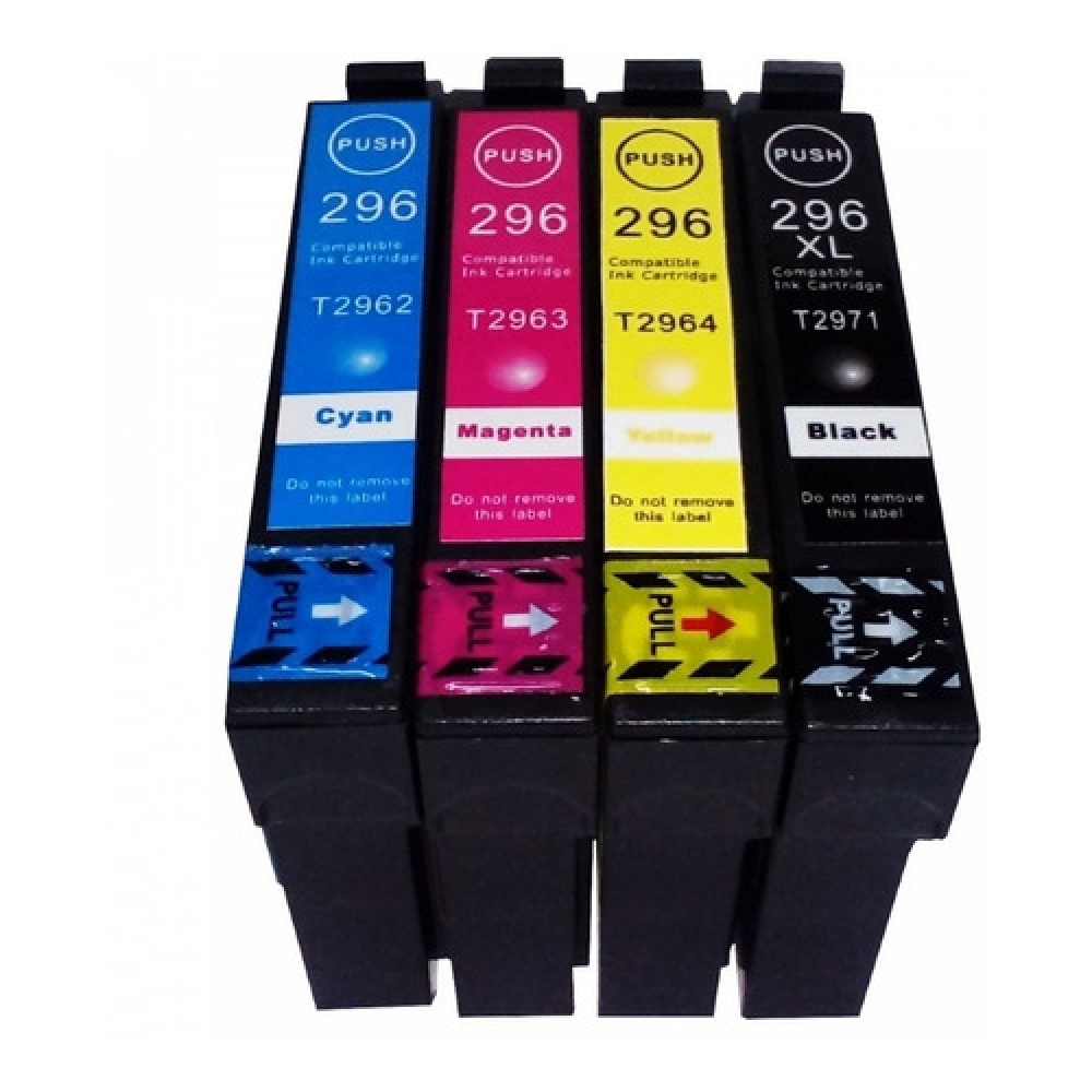 Kit 4 Cartuchos Compatível com Epson T296 T297 2971 2962 2963 2964 para Xp231 Xp241 Xp431 Xp441