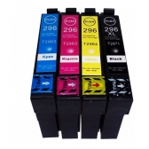 Kit 4 Cartuchos Compatível com Epson T296 T297 2971 2962 2963 2964 para Xp231 Xp241 Xp431 Xp441
