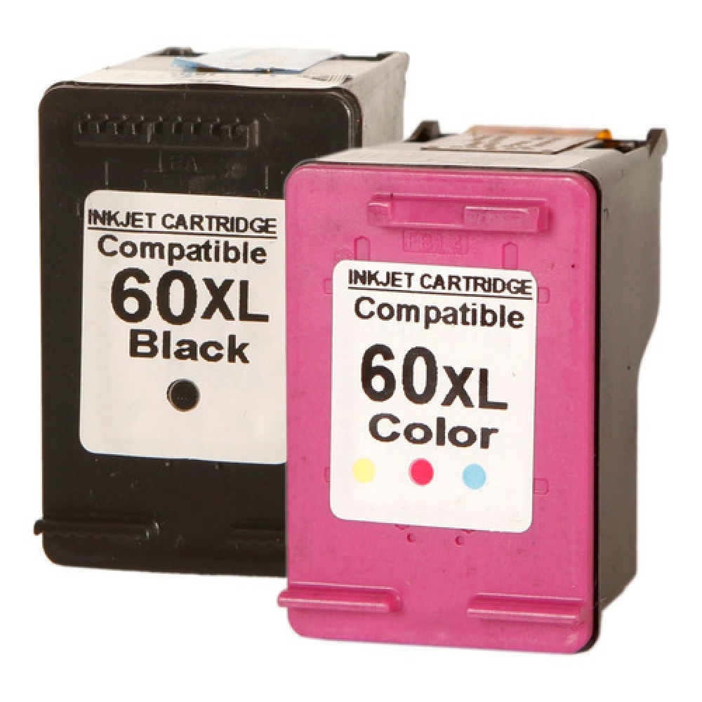 Par Cartucho Compatível com HP 60xl Preto + Colorido C4680 C4780 D1660 F4280