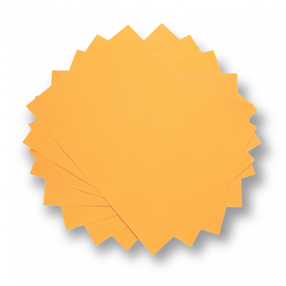 Papel Colorido - 180g - Colorido na Massa - Laranja Neon - 20 folhas