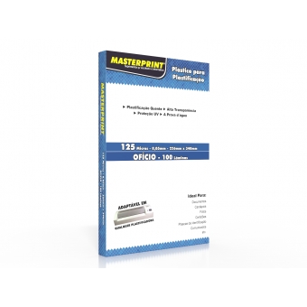 Polaseal Plástico para Plastificação Ofício 226x340mm 125mic 0,05mm 100pçs