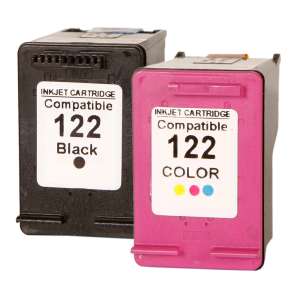 Par De Cartucho De Tinta Compatível com HP 122 Preto + Color 2050 3050 1000