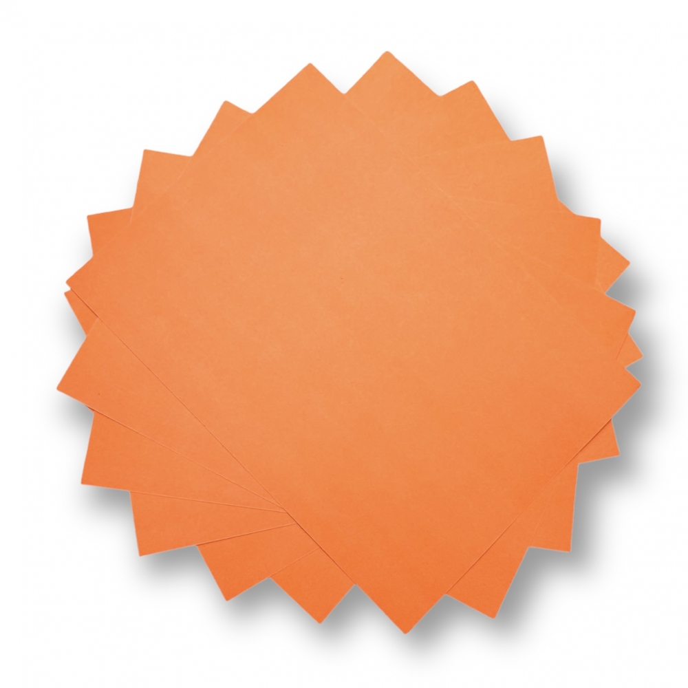 Papel Colorido - 110g - Colorido na Massa - Laranja - 50 folhas