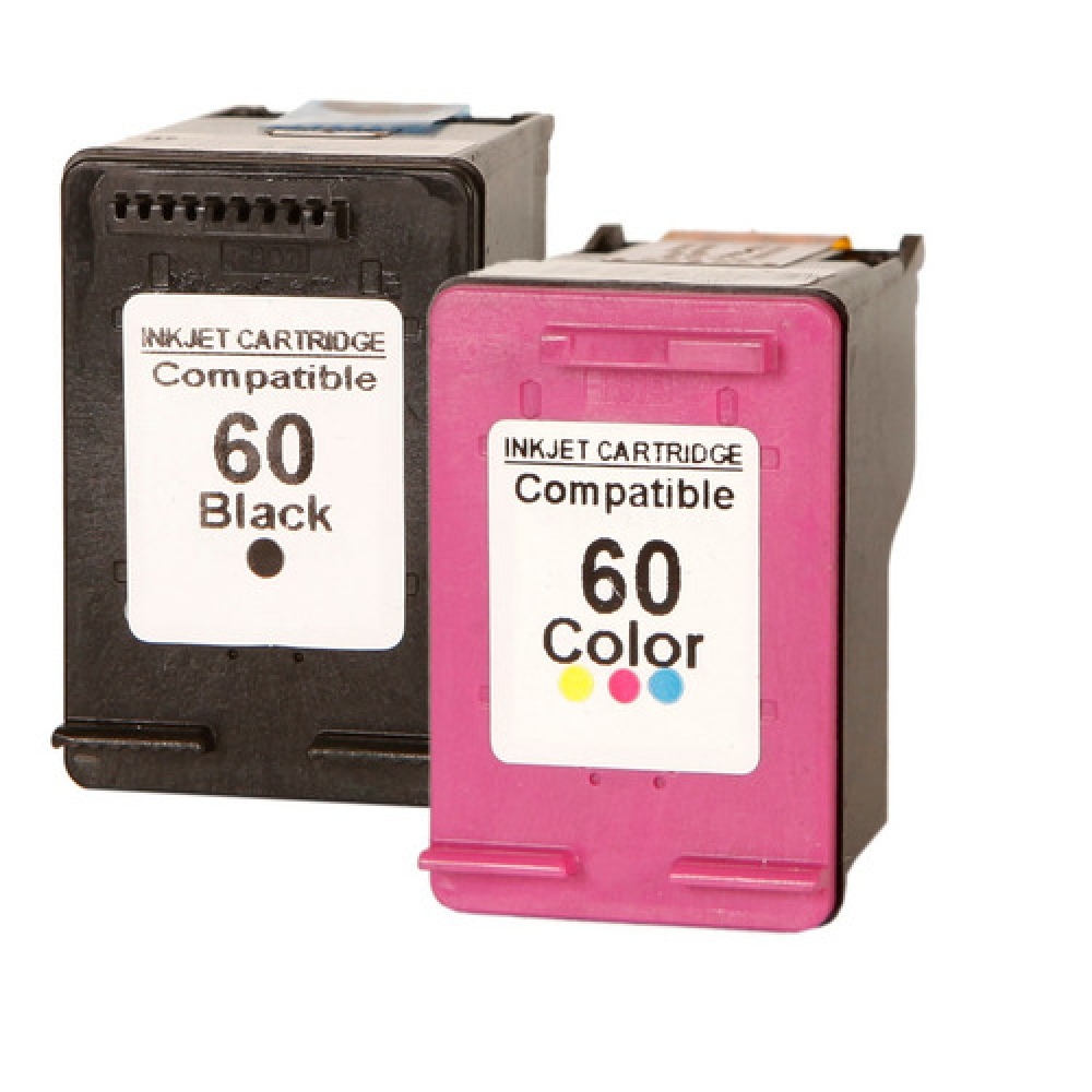 Par Cartucho Compatível com HP 60 Preto + Colorido C4680 C4780 D1660 F4280