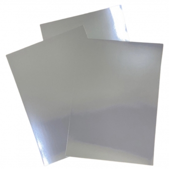 10 Folhas Papel Lamicote Laminado Prata 1 Face 180g A4