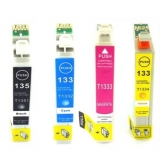 Kit 4 Cartuchos Compatíveis com Epson T1351 1332 1333 1334 T135 T133 para Tx125 Tx123 T25 Tx133 Tx135