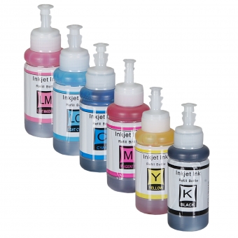 Kit 6 Tinta Compatível T673 673 Para L800 L805 L810 L850 L1300 L1800