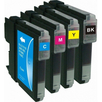 Kit 4 Cartucho Compatível com Brother Lc-61 Lc-65 MFC-250C DCP-6690CW MFC-5490CN