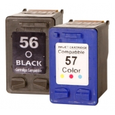Par Cartucho Compatível com HP 56 + 57 Para Psc 1213 1215