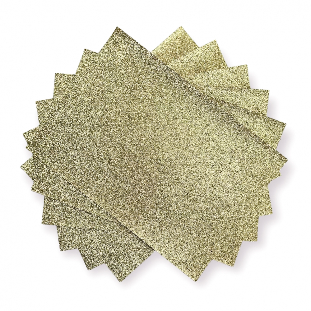 Papel Glitter A4 - 180g - Dourado - 5 Folhas